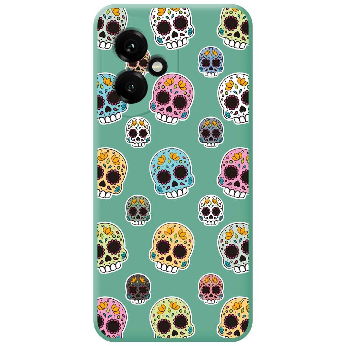 Funda Silicona Líquida Verde para Huawei Honor 400 5G diseño Catrina Dibujos