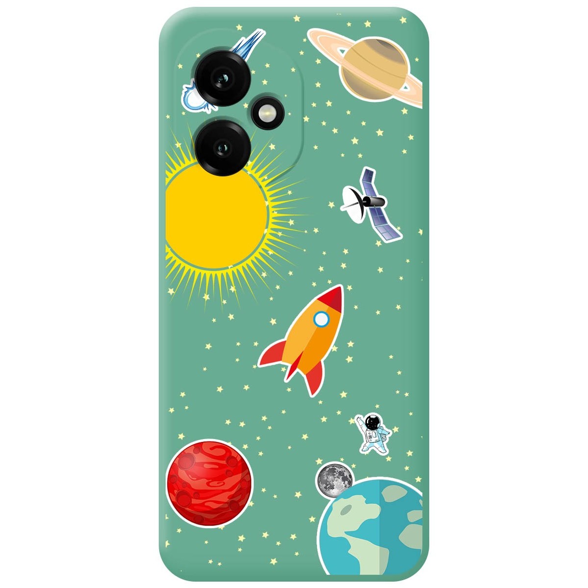 Funda Silicona Líquida Verde para Huawei Honor 400 5G diseño Espacio Dibujos