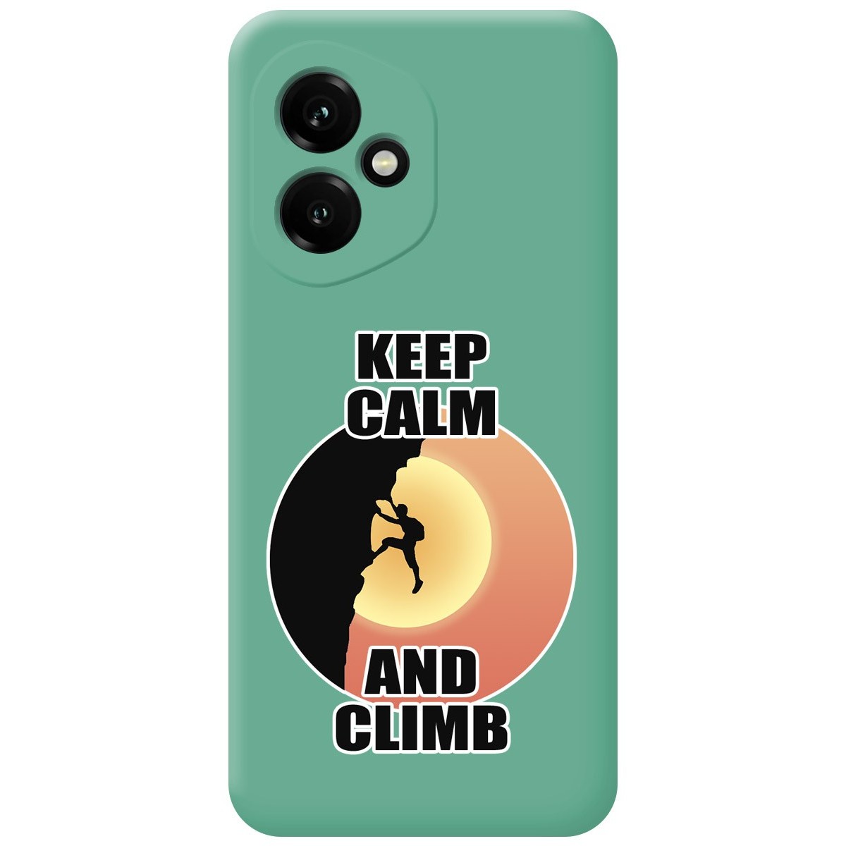 Funda Silicona Líquida Verde para Huawei Honor 400 5G diseño Hombre Escalada Dibujos