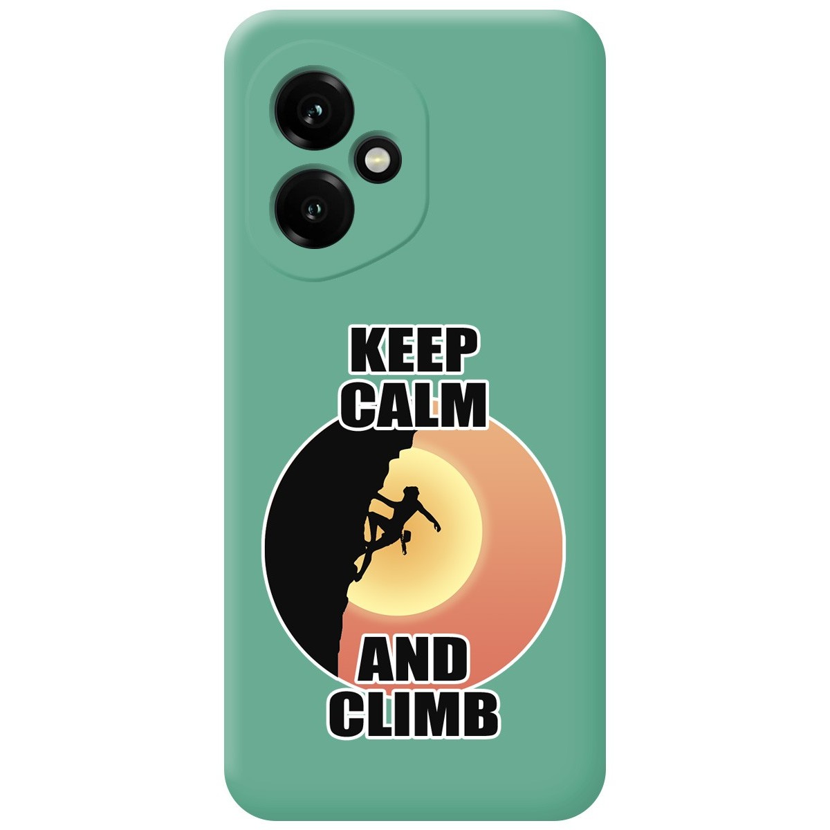 Funda Silicona Líquida Verde para Huawei Honor 400 5G diseño Mujer Escalada Dibujos