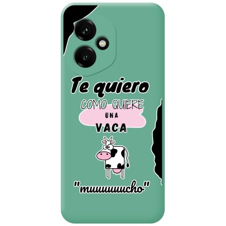 Funda Silicona Líquida Verde para Huawei Honor 400 5G diseño Vaca Dibujos