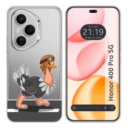 Funda Silicona Transparente para Huawei Honor 400 Pro 5G diseño Avestruz Dibujos