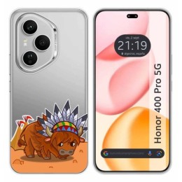 Funda Silicona Transparente para Huawei Honor 400 Pro 5G diseño Bufalo Dibujos