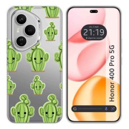Funda Silicona Transparente para Huawei Honor 400 Pro 5G diseño Cactus Dibujos