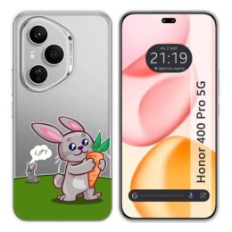 Funda Silicona Transparente para Huawei Honor 400 Pro 5G diseño Conejo Dibujos