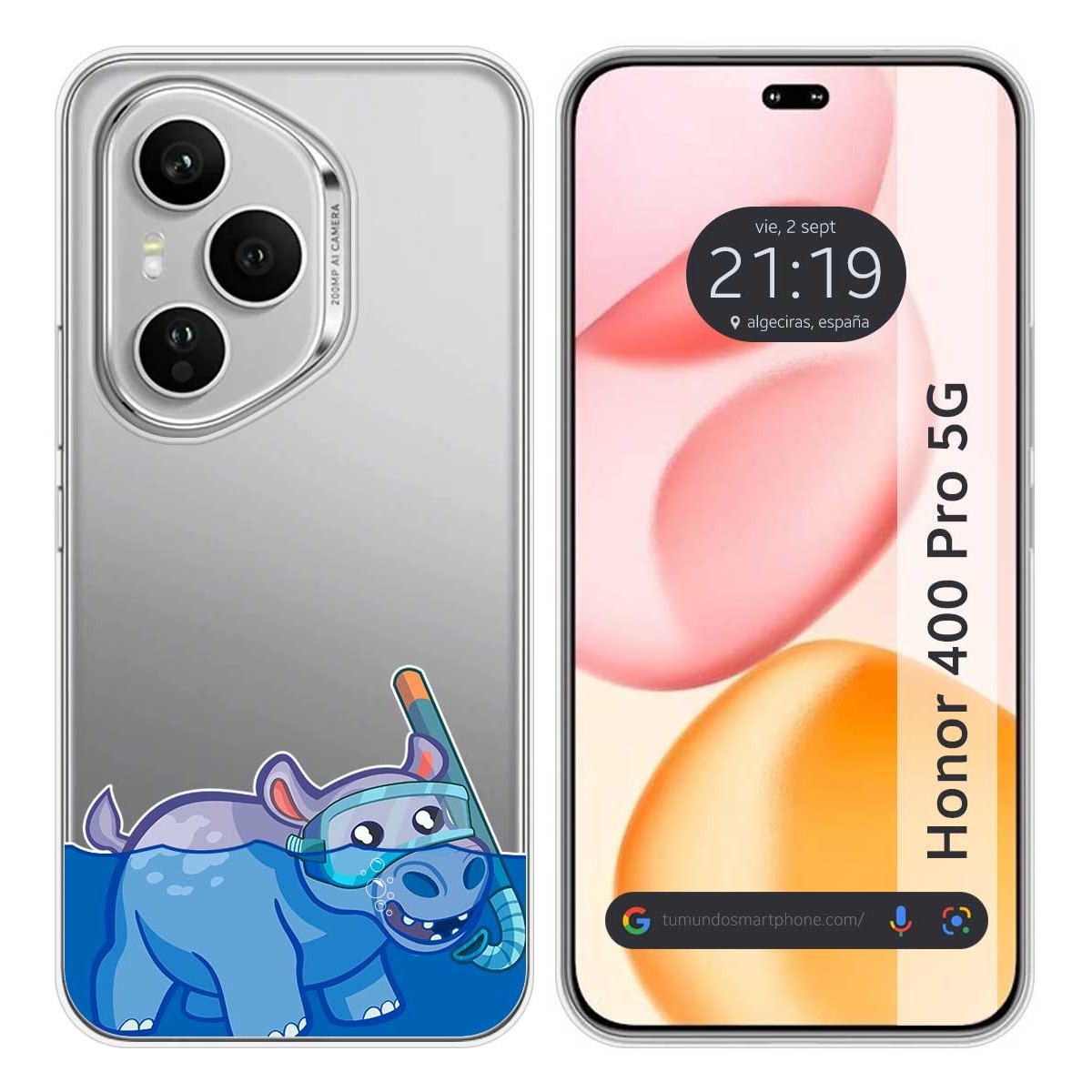 Funda Silicona Transparente para Huawei Honor 400 Pro 5G diseño Hipo Dibujos