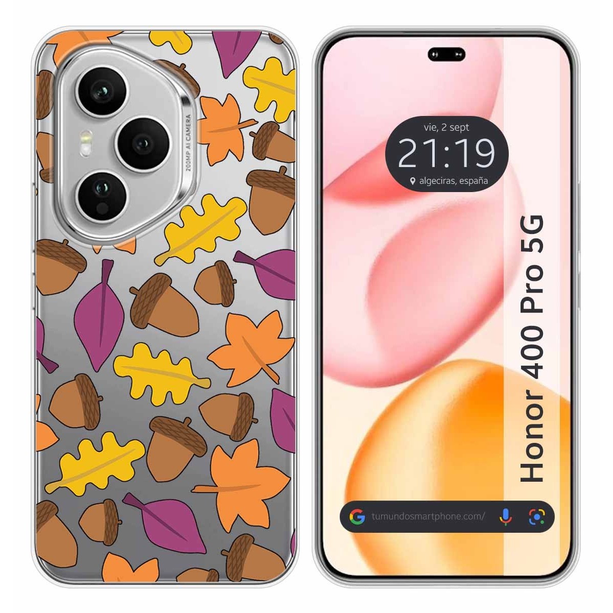 Funda Silicona Transparente para Huawei Honor 400 Pro 5G diseño Otoño Dibujos