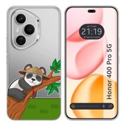 Funda Silicona Transparente para Huawei Honor 400 Pro 5G diseño Panda Dibujos