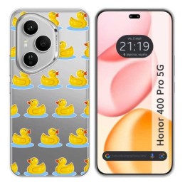 Funda Silicona Transparente para Huawei Honor 400 Pro 5G diseño Pato Dibujos