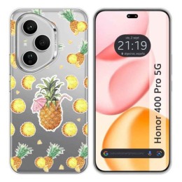 Funda Silicona Transparente para Huawei Honor 400 Pro 5G diseño Piña Dibujos