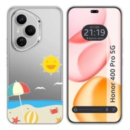 Funda Silicona Transparente para Huawei Honor 400 Pro 5G diseño Playa Dibujos