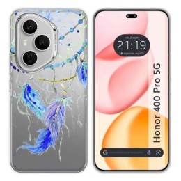 Funda Silicona Transparente para Huawei Honor 400 Pro 5G diseño Plumas Dibujos