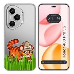 Funda Silicona Transparente para Huawei Honor 400 Pro 5G diseño Tigre Dibujos
