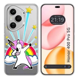 Funda Silicona Transparente para Huawei Honor 400 Pro 5G diseño Unicornio Dibujos