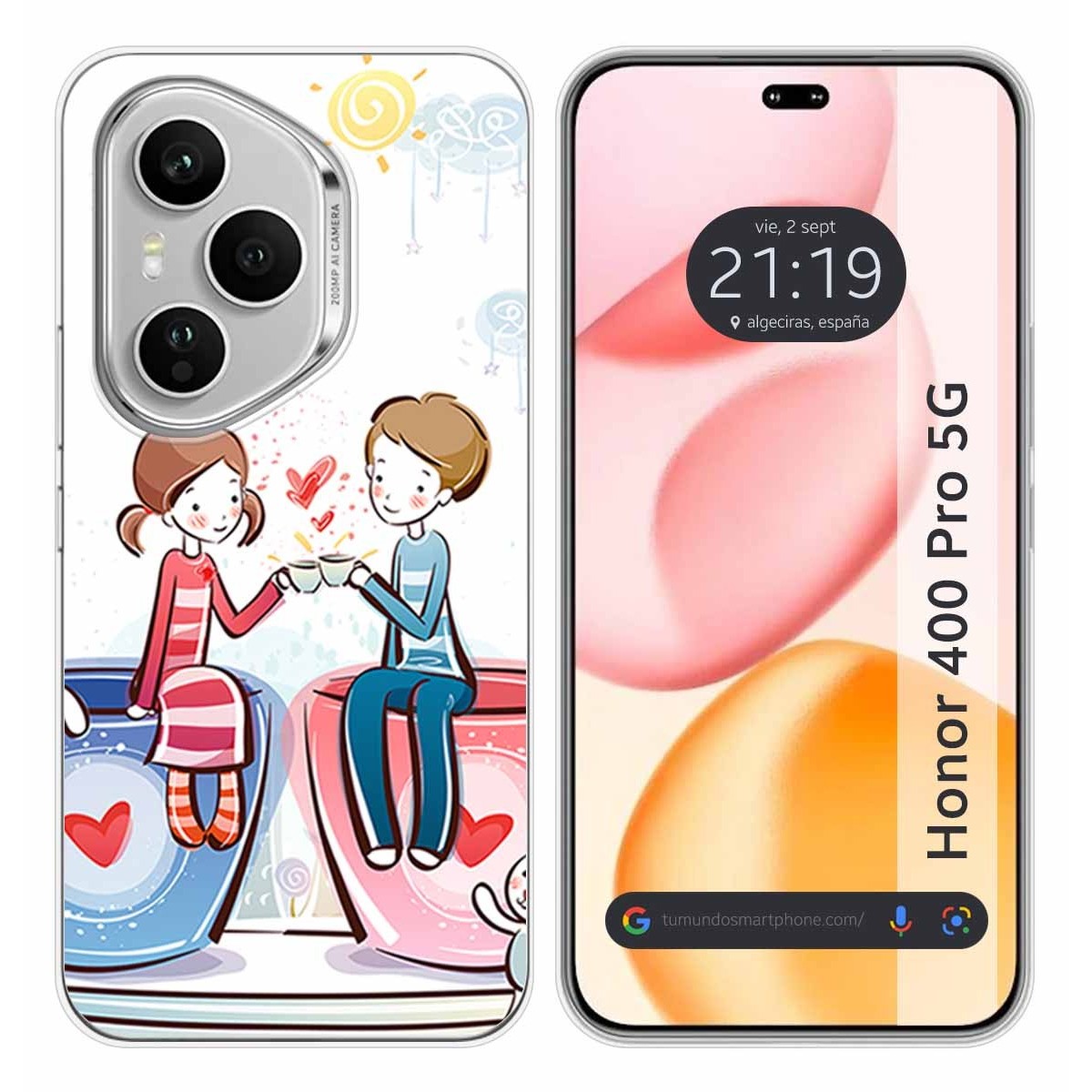 Funda Silicona para Huawei Honor 400 Pro 5G diseño Café Dibujos