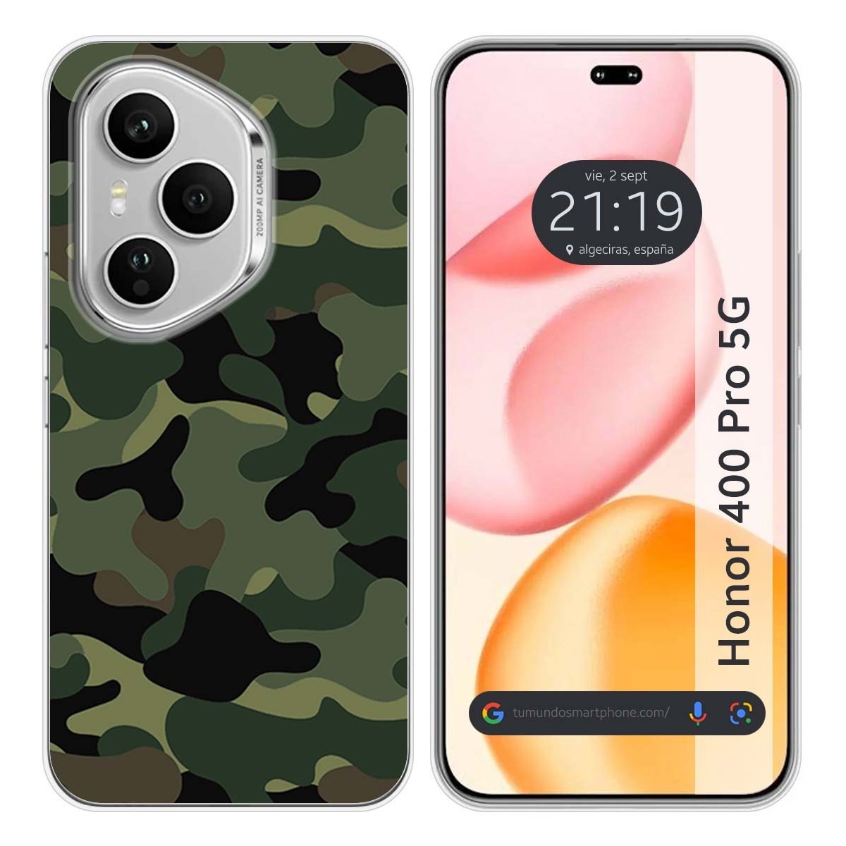 Funda Silicona para Huawei Honor 400 Pro 5G diseño Camuflaje Dibujos