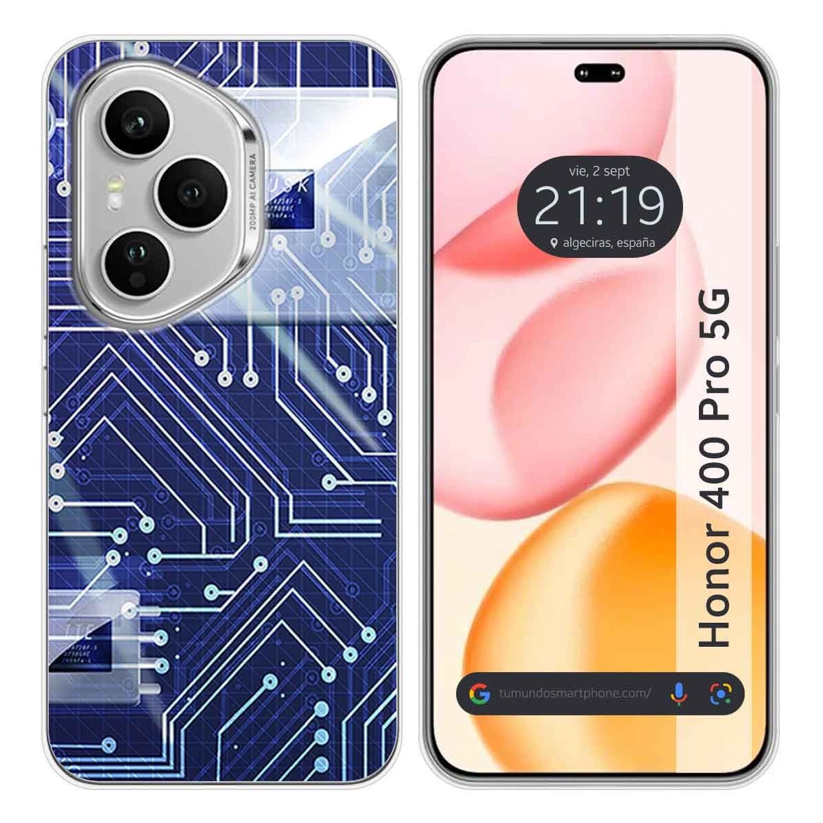 Funda Silicona para Huawei Honor 400 Pro 5G diseño Circuito Dibujos