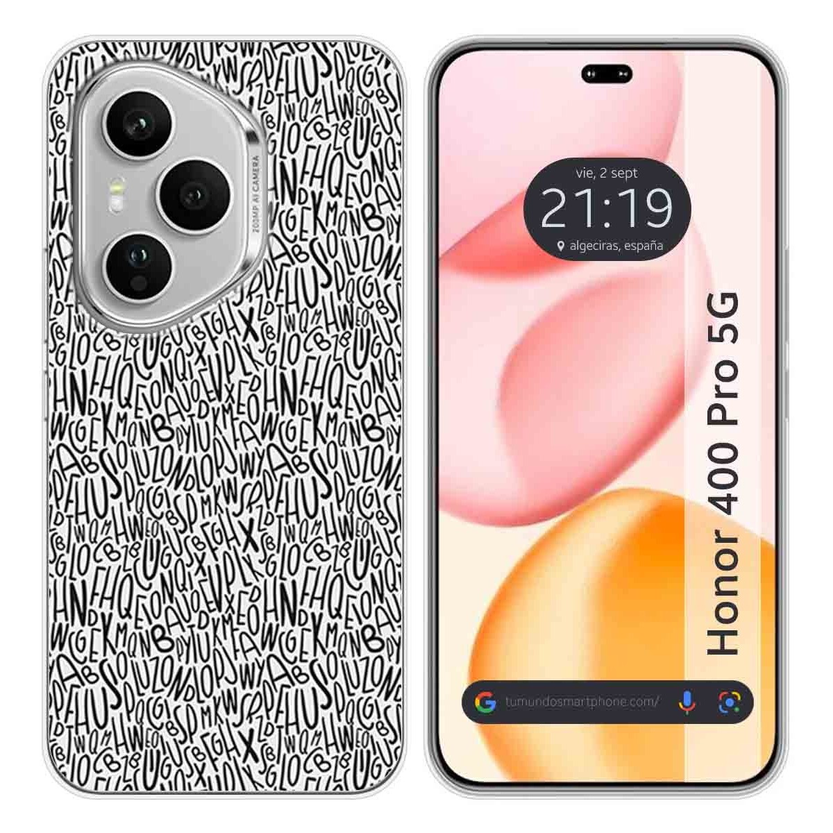 Funda Silicona para Huawei Honor 400 Pro 5G diseño Letras Dibujos
