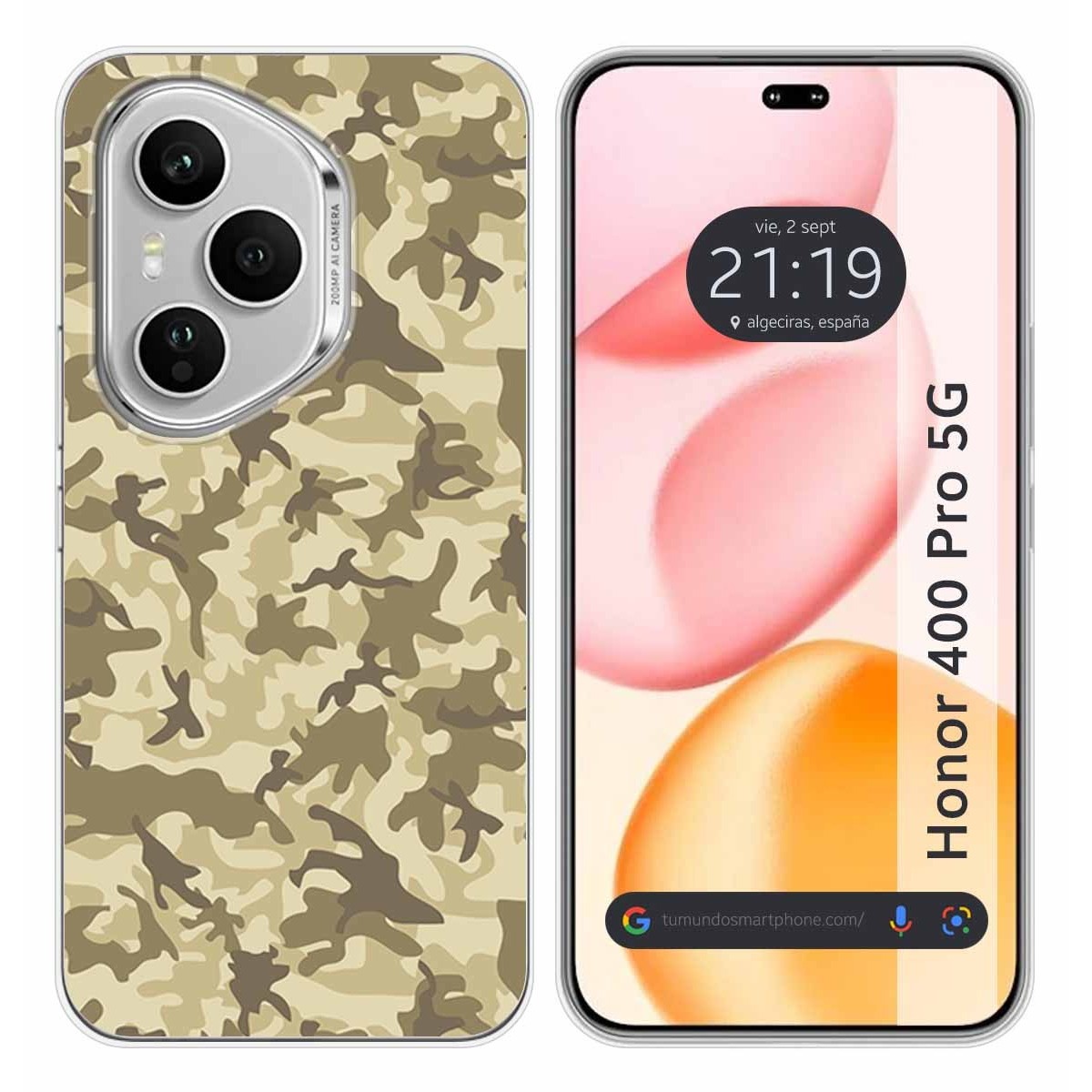 Funda Silicona para Huawei Honor 400 Pro 5G diseño Sand Camuflaje Dibujos