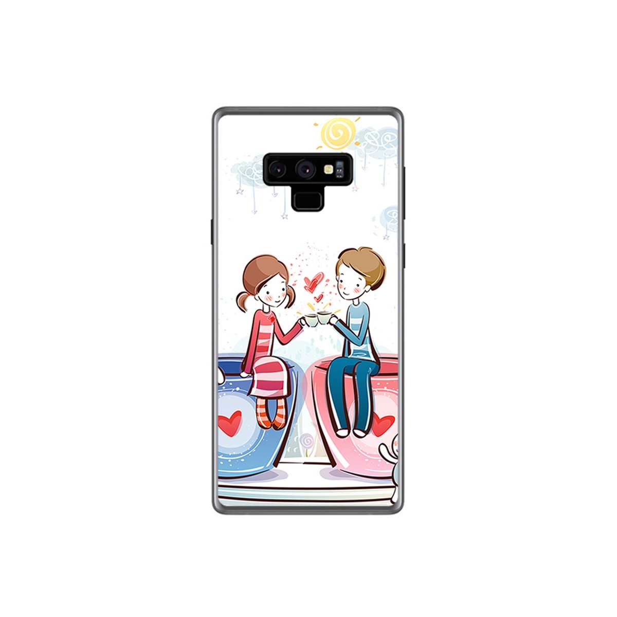 Funda Gel Tpu para Samsung Galaxy Note 9 Diseño Cafe Dibujos