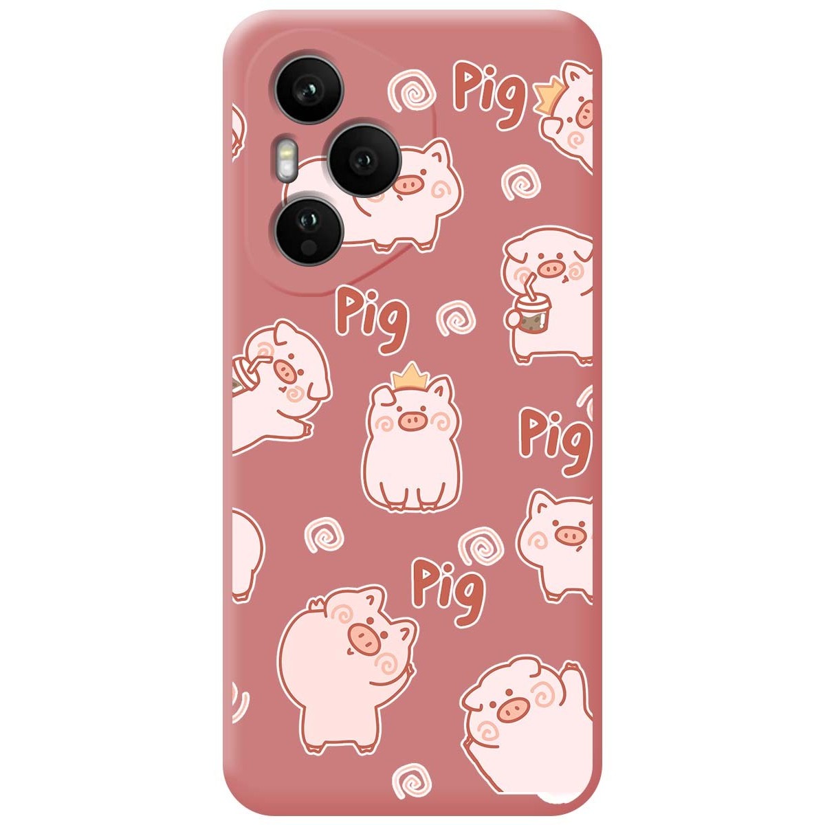 Funda Silicona Líquida Rosa para Huawei Honor 400 Pro 5G diseño Cerdos Dibujos
