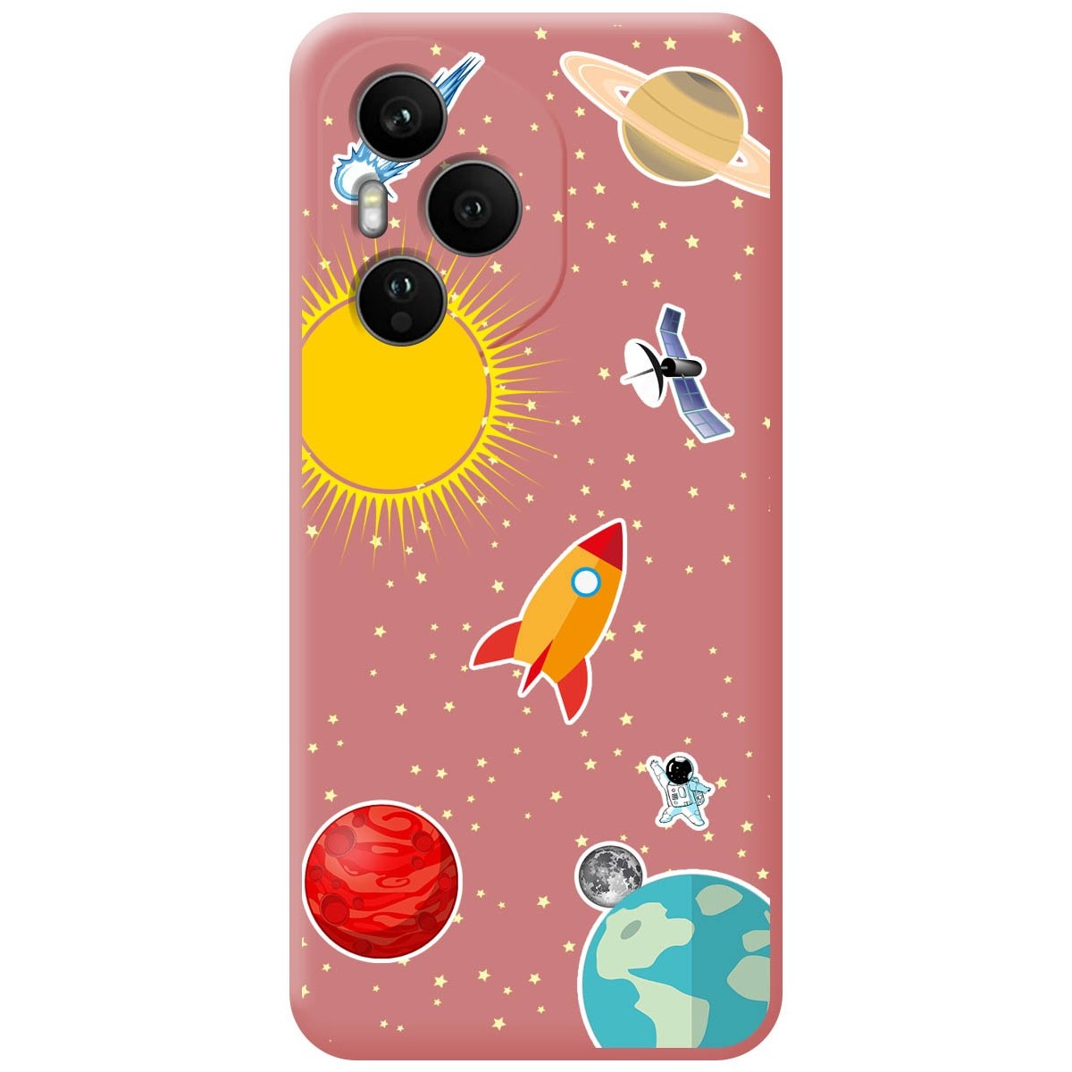 Funda Silicona Líquida Rosa para Huawei Honor 400 Pro 5G diseño Espacio Dibujos