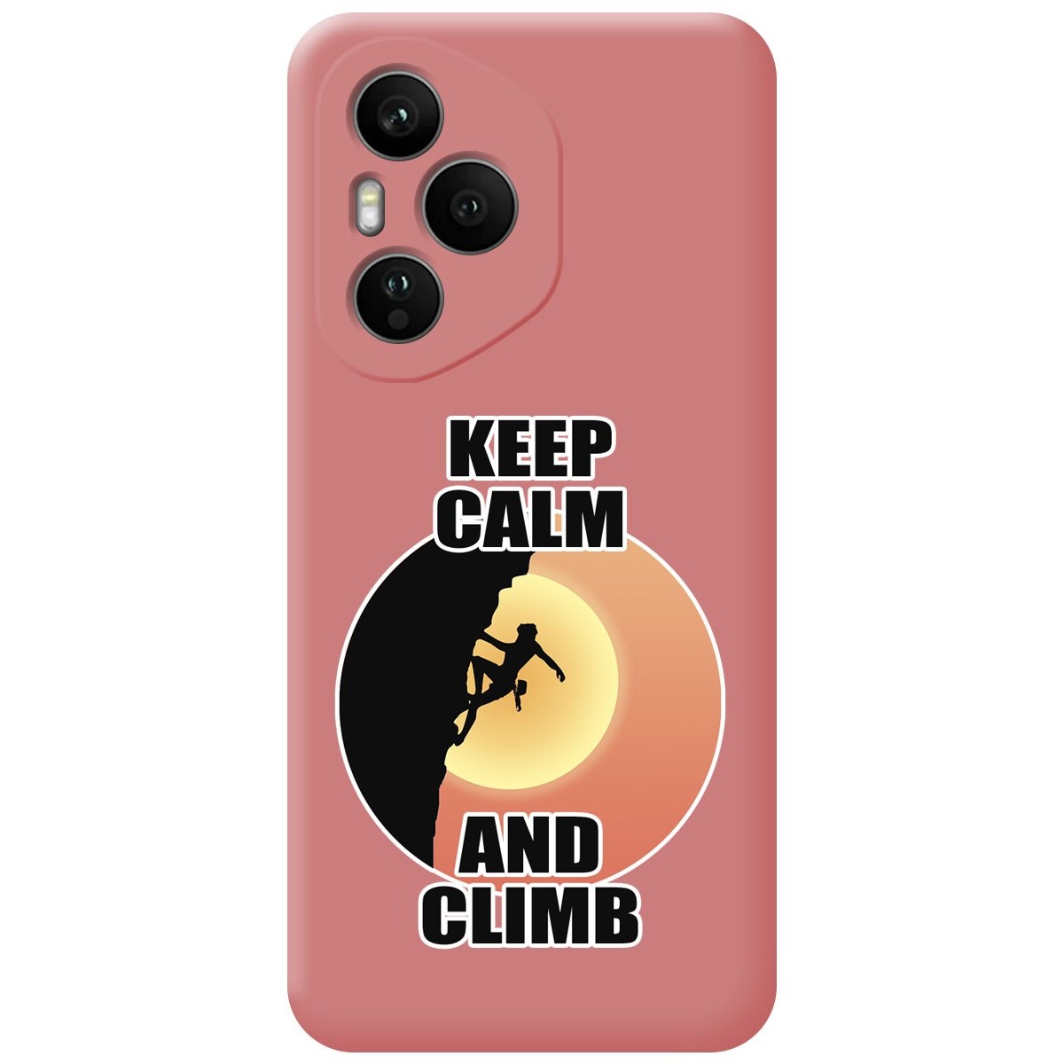 Funda Silicona Líquida Rosa para Huawei Honor 400 Pro 5G diseño Mujer Escalada Dibujos