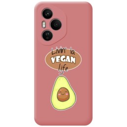 Funda Silicona Líquida Rosa para Huawei Honor 400 Pro 5G diseño Vegan Life Dibujos