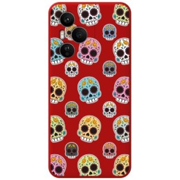 Funda Silicona Líquida Roja para Huawei Honor 400 Pro 5G diseño Catrina Dibujos