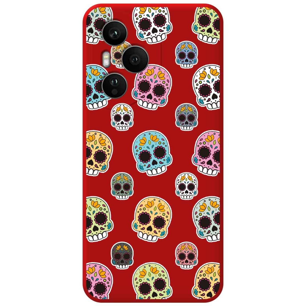 Funda Silicona Líquida Roja para Huawei Honor 400 Pro 5G diseño Catrina Dibujos