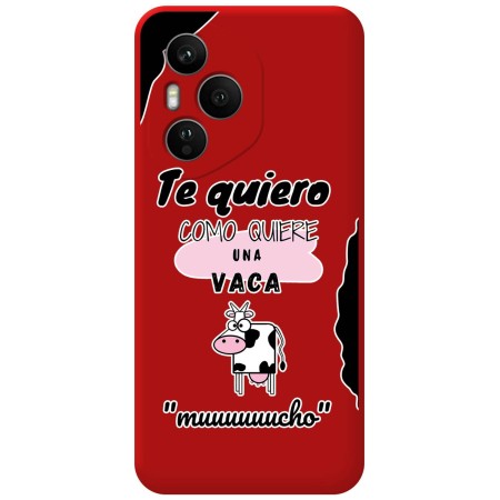 Funda Silicona Líquida Roja para Huawei Honor 400 Pro 5G diseño Vaca Dibujos