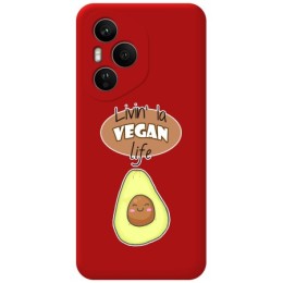 Funda Silicona Líquida Roja para Huawei Honor 400 Pro 5G diseño Vegan Life Dibujos
