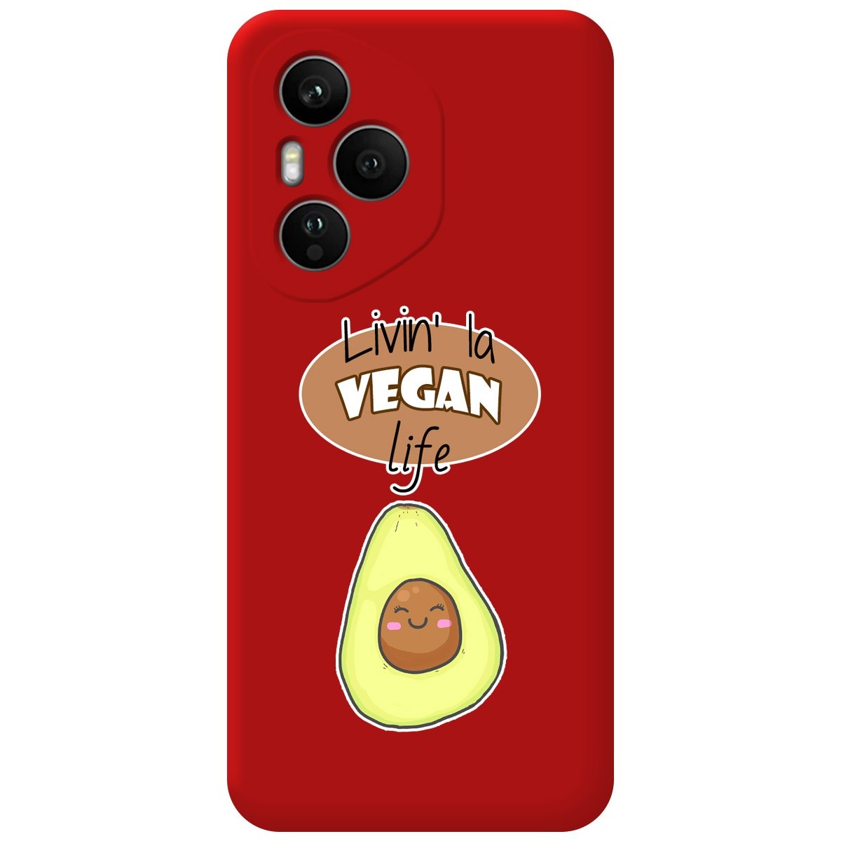 Funda Silicona Líquida Roja para Huawei Honor 400 Pro 5G diseño Vegan Life Dibujos