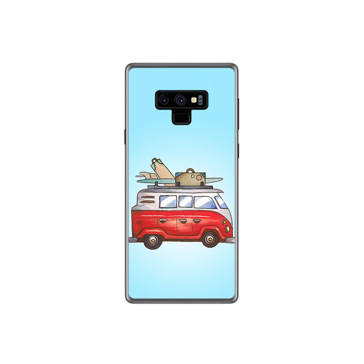 Funda Gel Tpu para Samsung Galaxy Note 9 Diseño Furgoneta Dibujos