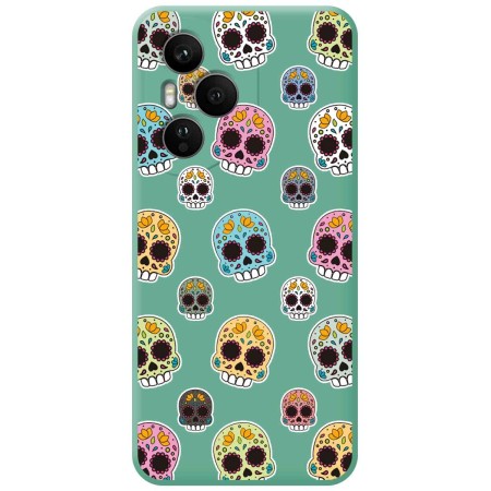 Funda Silicona Líquida Verde para Huawei Honor 400 Pro 5G diseño Catrina Dibujos