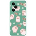 Funda Silicona Líquida Verde para Huawei Honor 400 Pro 5G diseño Cerdos Dibujos