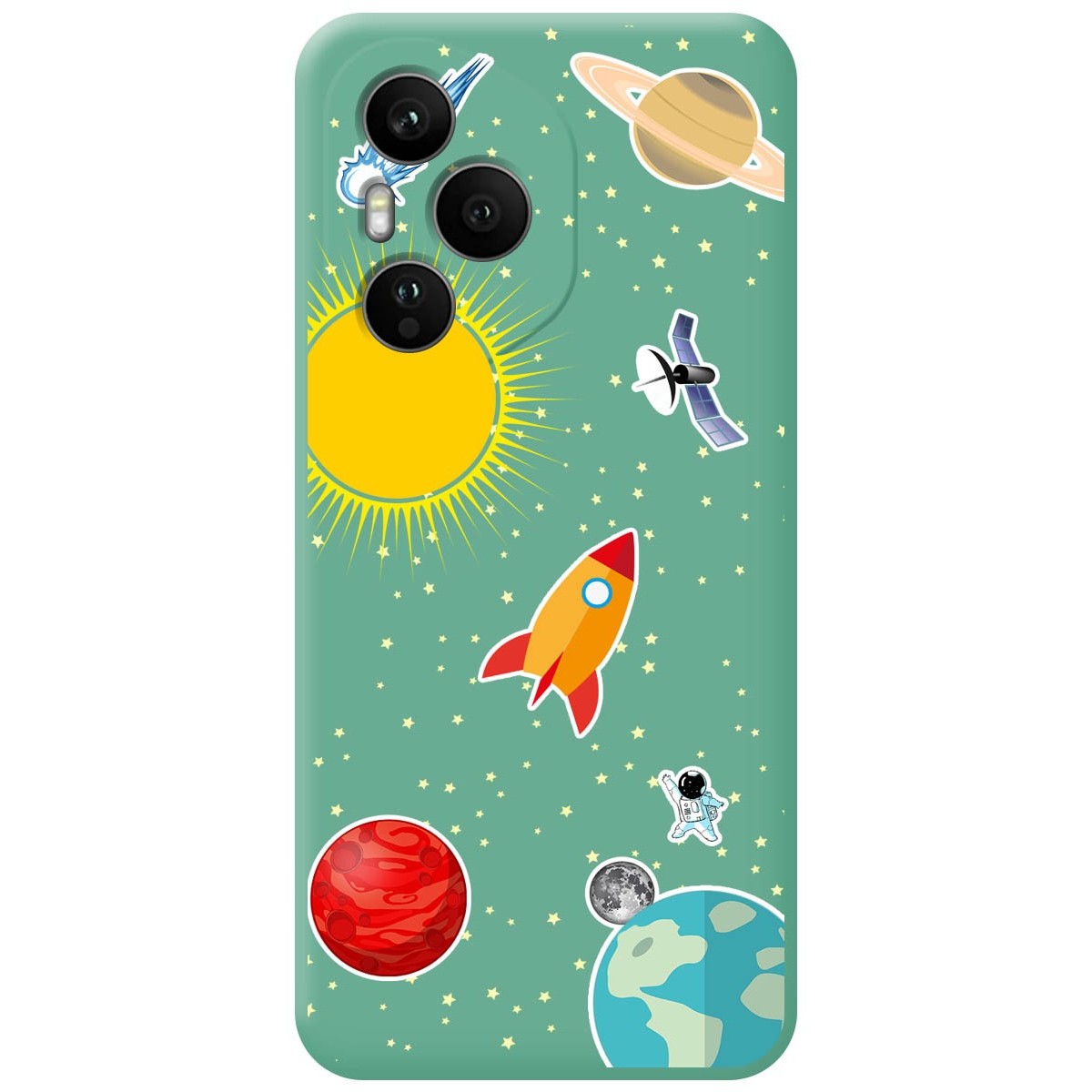 Funda Silicona Líquida Verde para Huawei Honor 400 Pro 5G diseño Espacio Dibujos