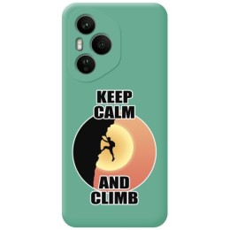 Funda Silicona Líquida Verde para Huawei Honor 400 Pro 5G diseño Hombre Escalada Dibujos