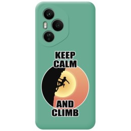 Funda Silicona Líquida Verde para Huawei Honor 400 Pro 5G diseño Mujer Escalada Dibujos