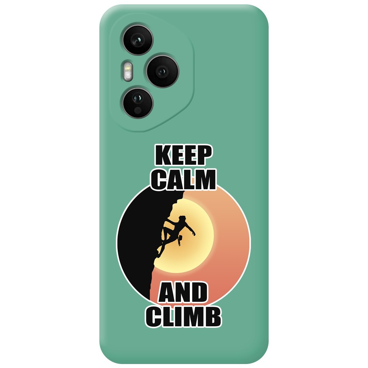 Funda Silicona Líquida Verde para Huawei Honor 400 Pro 5G diseño Mujer Escalada Dibujos