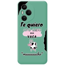 Funda Silicona Líquida Verde para Huawei Honor 400 Pro 5G diseño Vaca Dibujos
