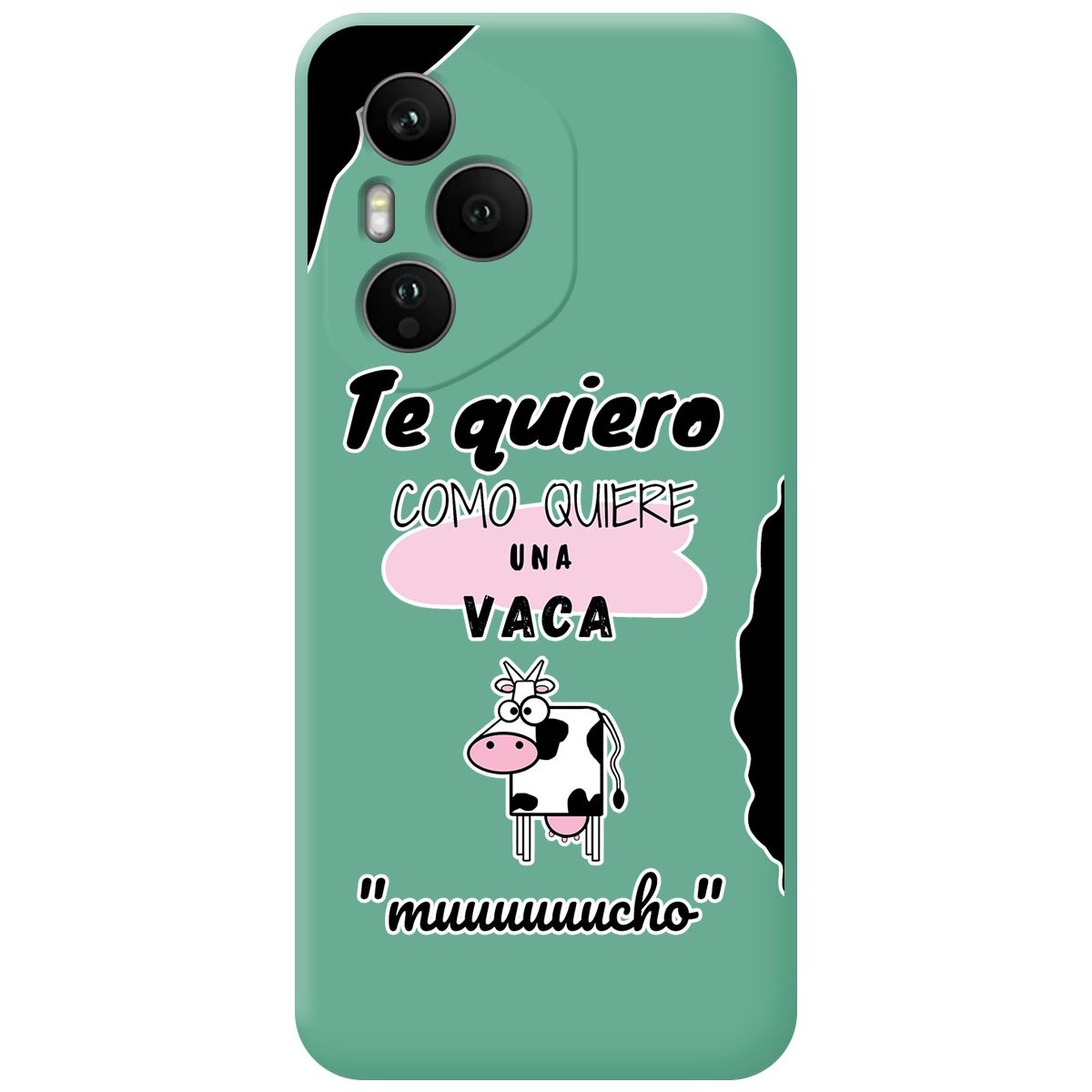 Funda Silicona Líquida Verde para Huawei Honor 400 Pro 5G diseño Vaca Dibujos