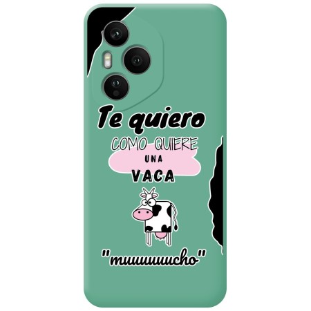 Funda Silicona Líquida Verde para Huawei Honor 400 Pro 5G diseño Vaca Dibujos