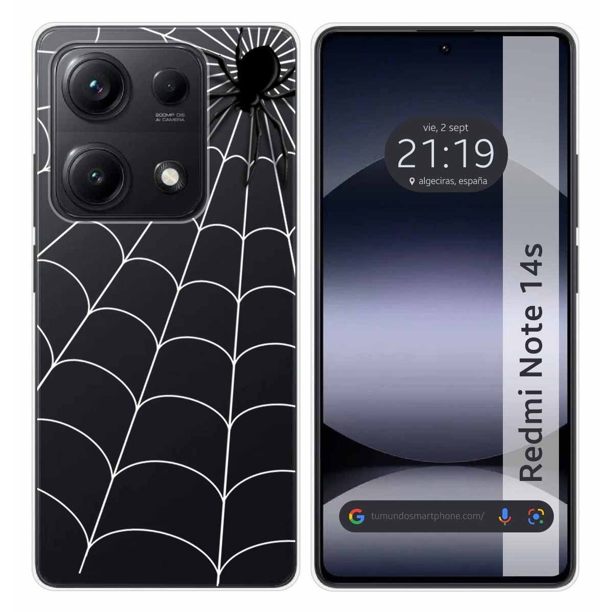 Funda Silicona Transparente para Xiaomi Redmi Note 14S diseño Araña Dibujos
