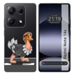 Funda Silicona Transparente para Xiaomi Redmi Note 14S diseño Avestruz Dibujos