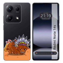Funda Silicona Transparente para Xiaomi Redmi Note 14S diseño Bufalo Dibujos