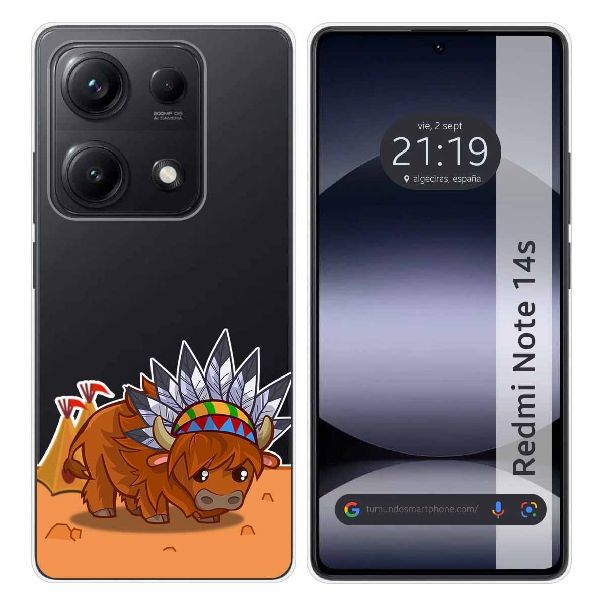 Funda Silicona Transparente para Xiaomi Redmi Note 14S diseño Bufalo Dibujos