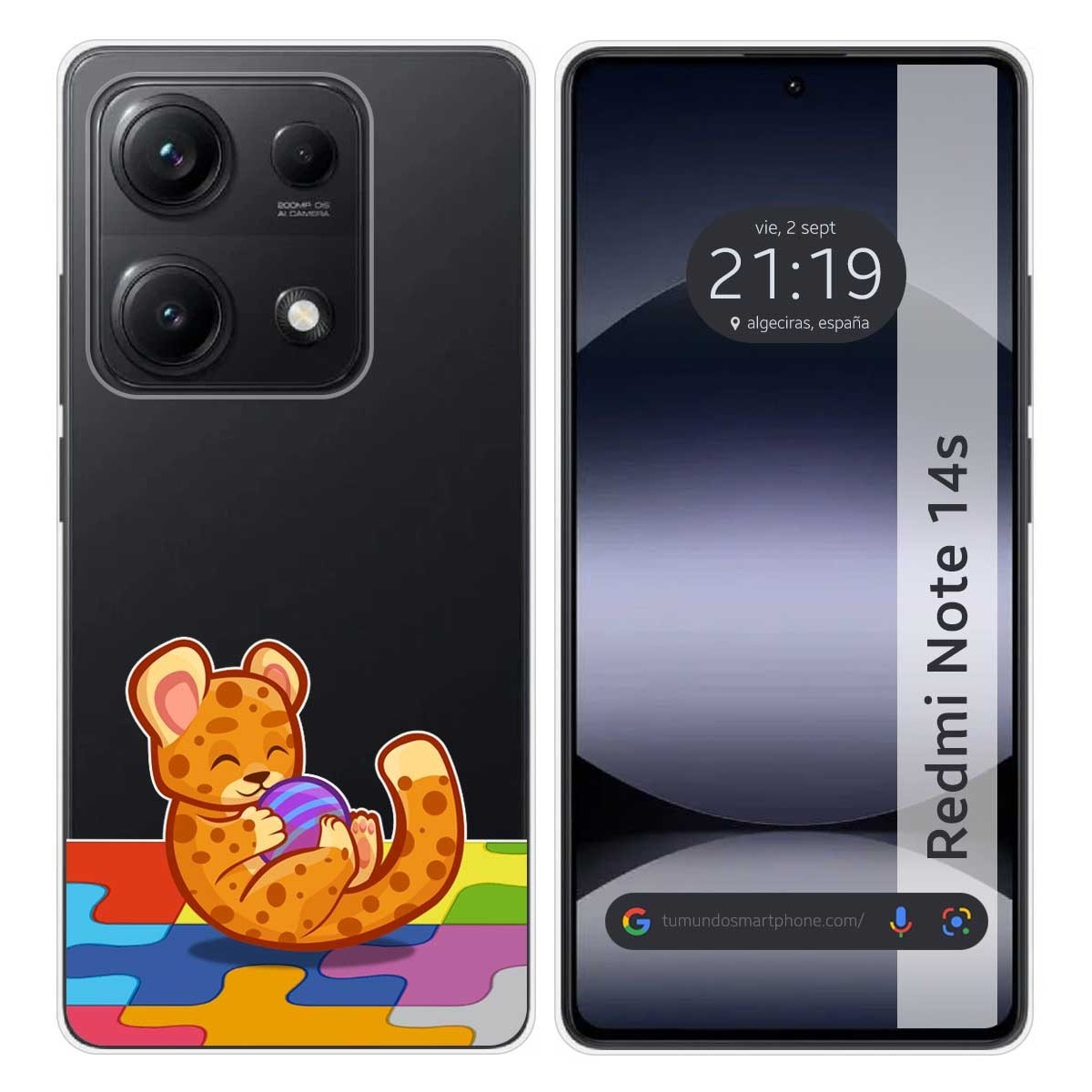 Funda Silicona Transparente para Xiaomi Redmi Note 14S diseño Leopardo Dibujos