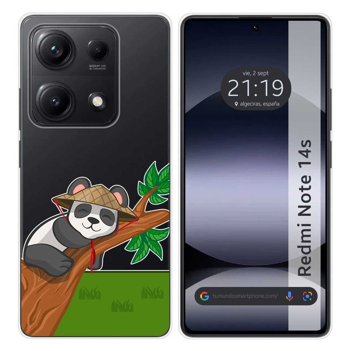 Funda Silicona Transparente para Xiaomi Redmi Note 14S diseño Panda Dibujos