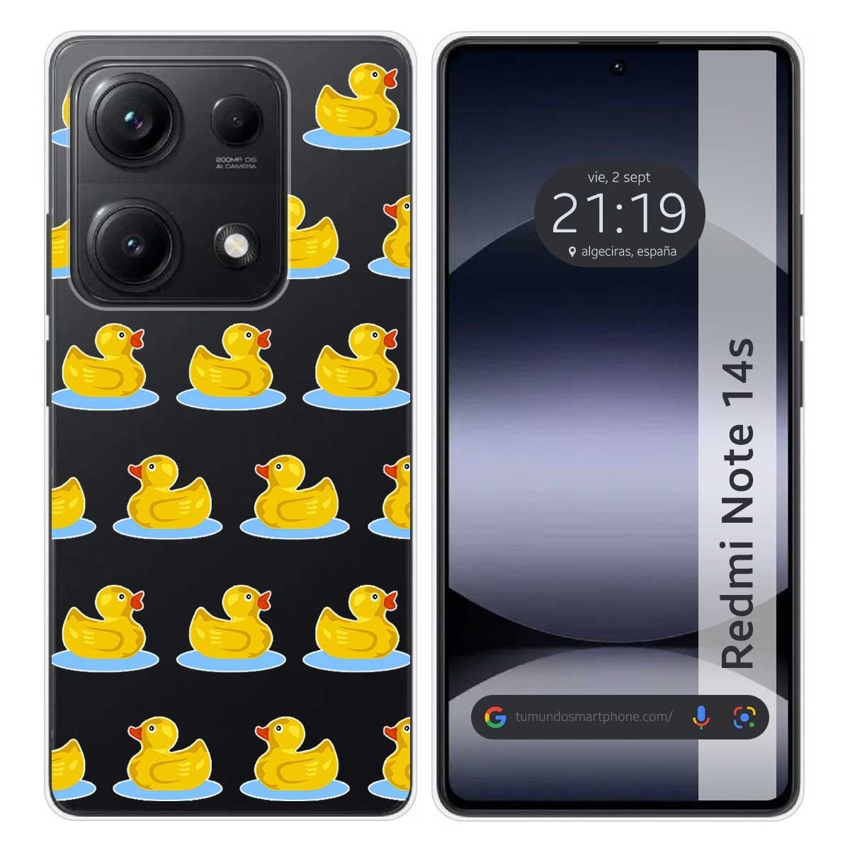 Funda Silicona Transparente para Xiaomi Redmi Note 14S diseño Pato Dibujos